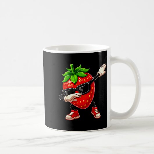 Funny Dabbing Strawberry Summer Fruit Lover Men Wo コーヒーマグカップ (右)