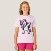 Funny Dabbing Unicorn Cute For Unicorn Lover Tシャツ (正面フル)