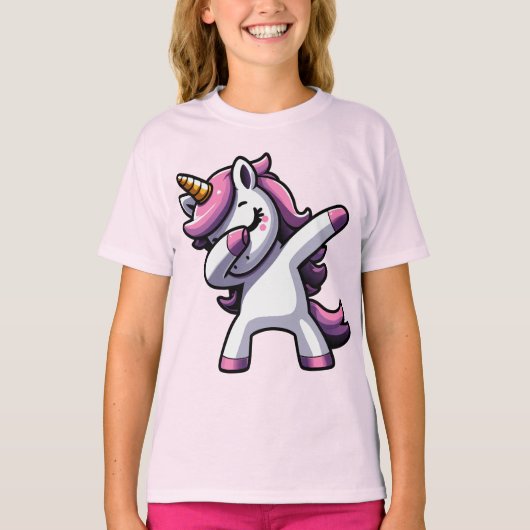 Funny Dabbing Unicorn Cute For Unicorn Lover Tシャツ (正面)