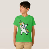 Funny Dabbing Unicorn Rainbow St Patricks Day Tシャツ (正面フル)
