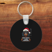 Funny Dachshund Christmas Dear Santa I Can Explain キーホルダー (正面)