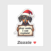 Funny Dachshund Christmas Dear Santa I Can Explain シール (シート)