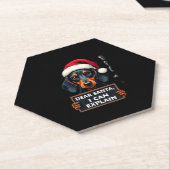 Funny Dachshund Christmas Dear Santa I Can Explain ペーパーコースター (アングル)