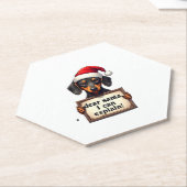 Funny Dachshund Christmas Dear Santa I Can Explain ペーパーコースター (アングル)