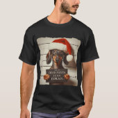 Funny Dachshund Christmas Dear Santa I Can Explain Tシャツ (正面)