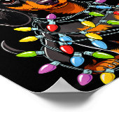 Funny Dachshund Christmas Lights Santa Hat Xmas  ポスター (角)