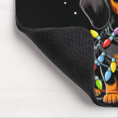 Funny Dachshund Christmas Lights Santa Hat Xmas  マウスパッド (コーナー)
