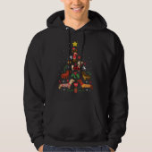 Funny Dachshund Christmas Tree パーカ (正面)