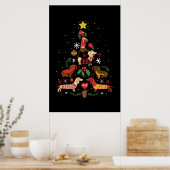 Funny Dachshund Christmas Tree ポスター (キッチン)