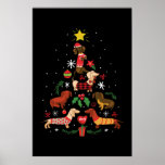 Funny Dachshund Christmas Tree ポスター<br><div class="desc">Funny Dachshund Christmas Tree 
Cute gift for dog lovers,  dog fans,  dog owners. 
With the cute dog design,  this will be a great gift for your parents,  siblings,  relatives,  best friends,  or for yourself.
A version designed specially on Birthdays,  or important events.</div>