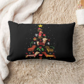 Funny Dachshund Christmas Tree ランバークッション (ブランケット)
