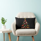 Funny Dachshund Christmas Tree ランバークッション (椅子)