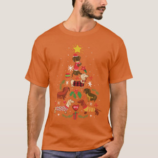 Funny Dachshund Christmas Tree Shirt Ornament Deco Tシャツ