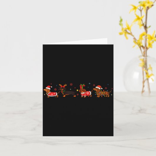 Funny Dachshund Christmas Weenie Dog Lover Cute Me カード (黄色い花)