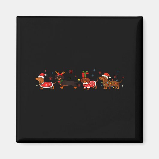 Funny Dachshund Christmas Weenie Dog Lover Cute Me マグネット (正面)