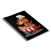 Funny Dachshund Dog Hotdog Sandwich Weenie Sausage ノートブック (右側)