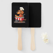 Funny Dachshund Dog Hotdog Sandwich Weenie Sausage ハンドファン (正面&裏面)