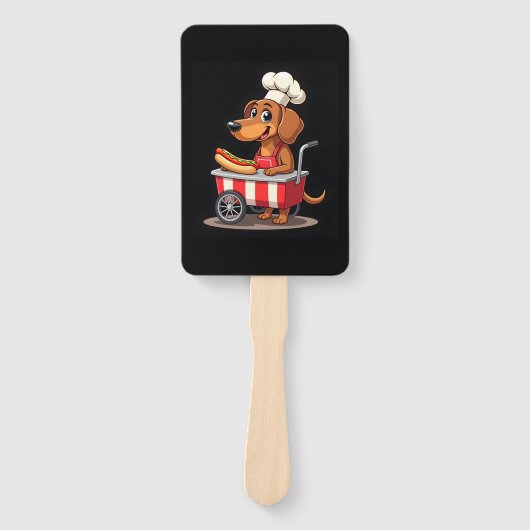 Funny Dachshund Dog Hotdog Sandwich Weenie Sausage ハンドファン (正面)