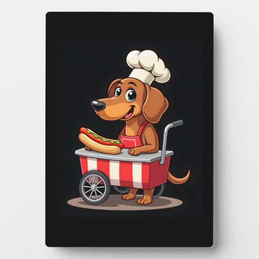 Funny Dachshund Dog Hotdog Sandwich Weenie Sausage フォトプラーク (正面)