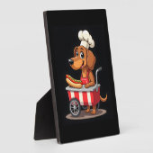 Funny Dachshund Dog Hotdog Sandwich Weenie Sausage フォトプラーク (側面)