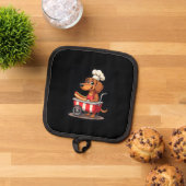 Funny Dachshund Dog Hotdog Sandwich Weenie Sausage 鍋敷き (トップダウン)