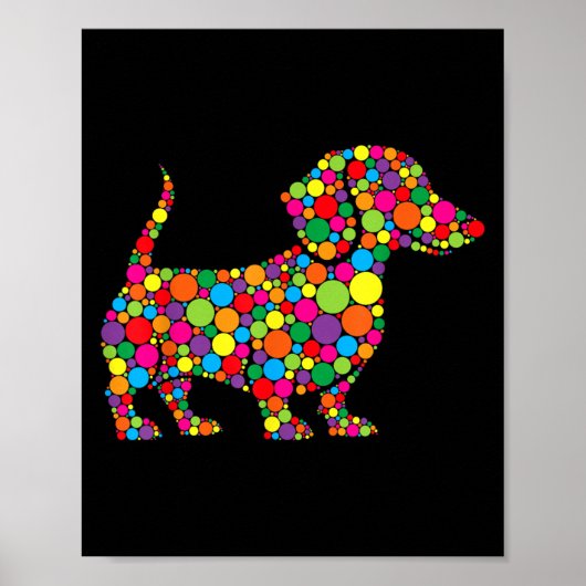 Funny Dachshund Dog Lovers Polka Dot Happy Dot Day ポスター (正面)