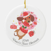 Funny Dachshund Dog Ornament セラミックオーナメント (裏面)
