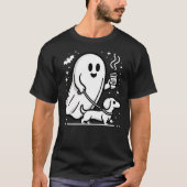 Funny Dachshund Ghost Halloween Spooky Season Ween Tシャツ (正面)