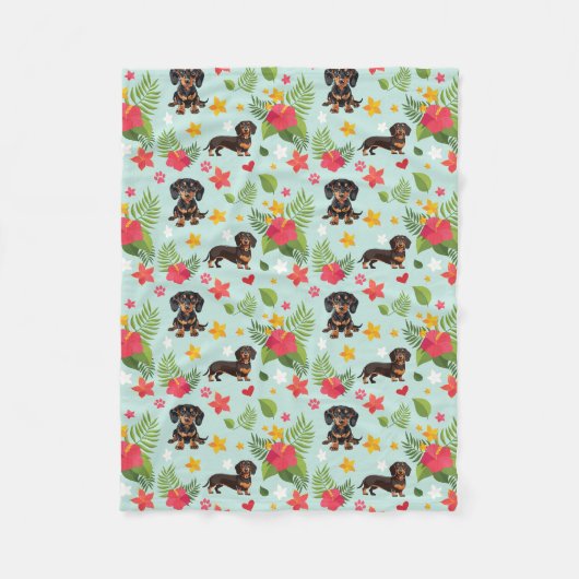 Funny Dachshund Gift フリースブランケット (正面)