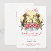 Funny Dachshund Save The Date Dog Lovers Card セーブザデート (正面/裏面)