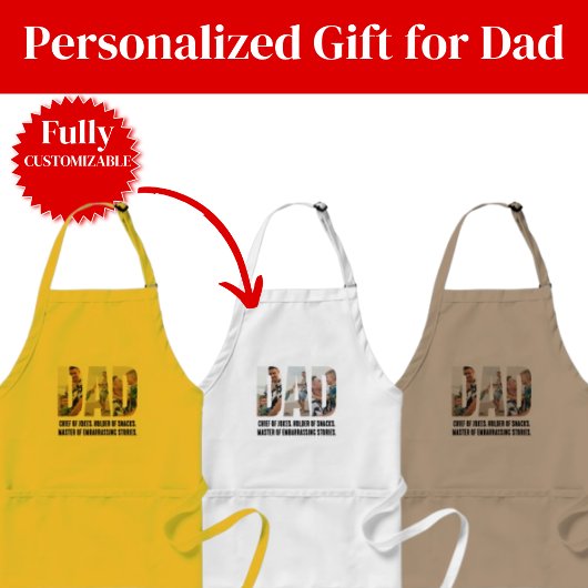 Funny Dad Apron – Chief of Jokes & Snack Holder スタンダードエプロン
