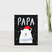Funny Dad Bear Christmas Saint Hat Couples Family  カード (正面)