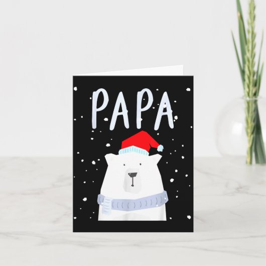 Funny Dad Bear Christmas Saint Hat Couples Family  カード (正面)