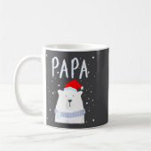 Funny Dad Bear Christmas Saint Hat Couples Family  コーヒーマグカップ (左)