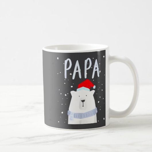 Funny Dad Bear Christmas Saint Hat Couples Family  コーヒーマグカップ (右)