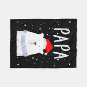 Funny Dad Bear Christmas Saint Hat Couples Family  フリースブランケット (正面(横))