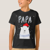 Funny Dad Bear Christmas Saint Hat Couples Family  Tシャツ (正面)