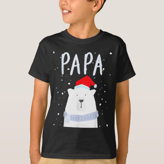 Funny Dad Bear Christmas Saint Hat Couples Family  Tシャツ (正面)