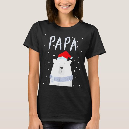 Funny Dad Bear Christmas Saint Hat Couples Family  Tシャツ (正面)