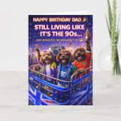Funny Dad Birthday Card Dog 90s Cockapoo カード (正面)