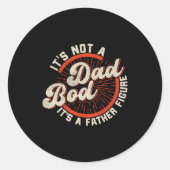 Funny Dad Bod Father Figure Quote Gift  ラウンドシール (正面)