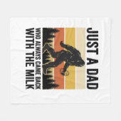 Funny Dad Came Back With the Milk Vintage Shirt_1 フリースブランケット (正面(横))