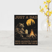 Funny Dad Camng Bear Quote Gift For Father's Day H カード (黄色い花)