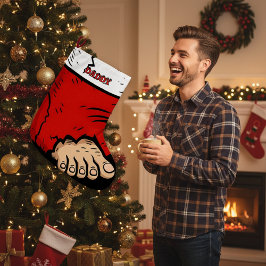Funny Dad Christmas Stocking Ugly Toes  ラージクリスマスストッキング