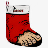 Funny Dad Christmas Stocking Ugly Toes  ラージクリスマスストッキング (正面)