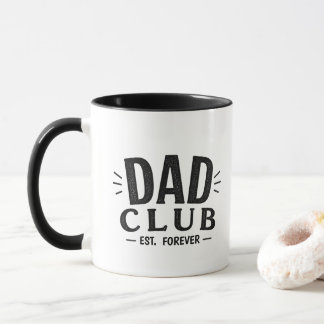 Funny Dad Club Est Forever ホワイトマグ | パパ コーヒー マグカップ
