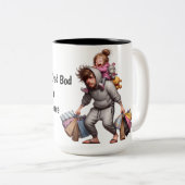 Funny Dad Coffee “Father Figure”  Dad Bod Mug ツートーンマグカップ (正面右)