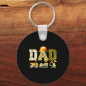 Funny Dad Construction Excavator Kids Matching Fam キーホルダー (正面)