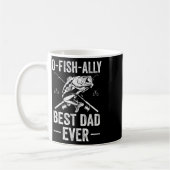Funny Dad Fish B Fishing Father  コーヒーマグカップ (左)