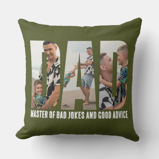 Funny Dad Humor Present Christmas Throw Pillow クッション (正面)